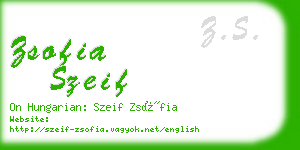 zsofia szeif business card